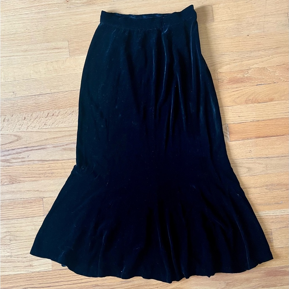 Black Velvet Maxi Skirt